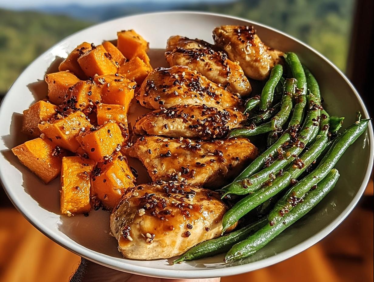 1 Pan Honey Garlic Chicken and Sweet Potato Magic