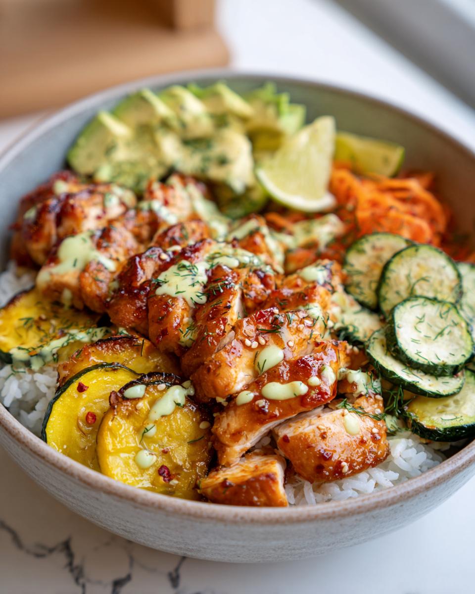 Stunning 10-Minute Hot Honey Chicken Rice Bowl