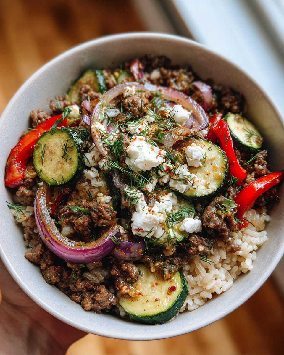 25 Min Mediterranean Beef Skillet Savior
