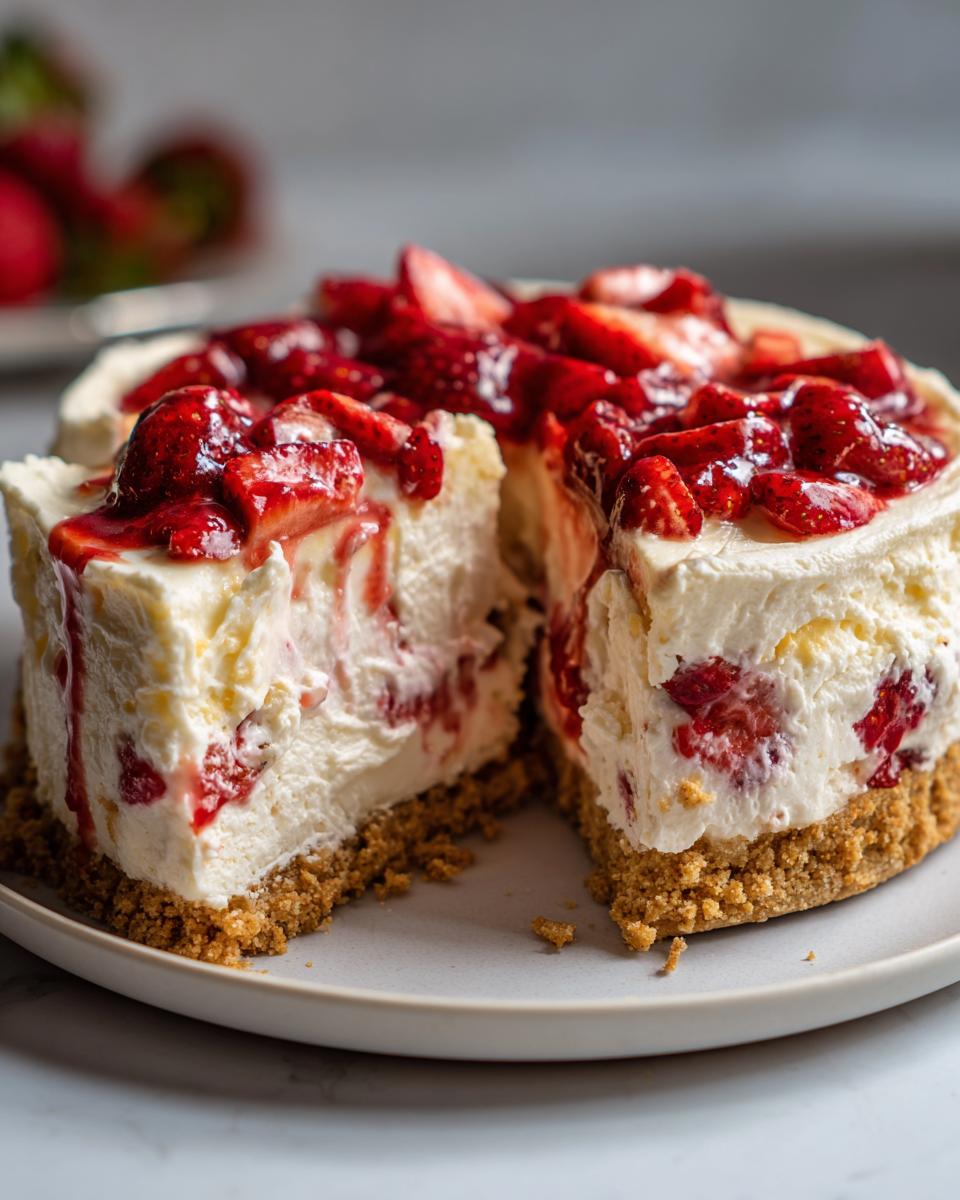 Perfect No Bake Strawberry Cheesecake: 1 Easy Recipe