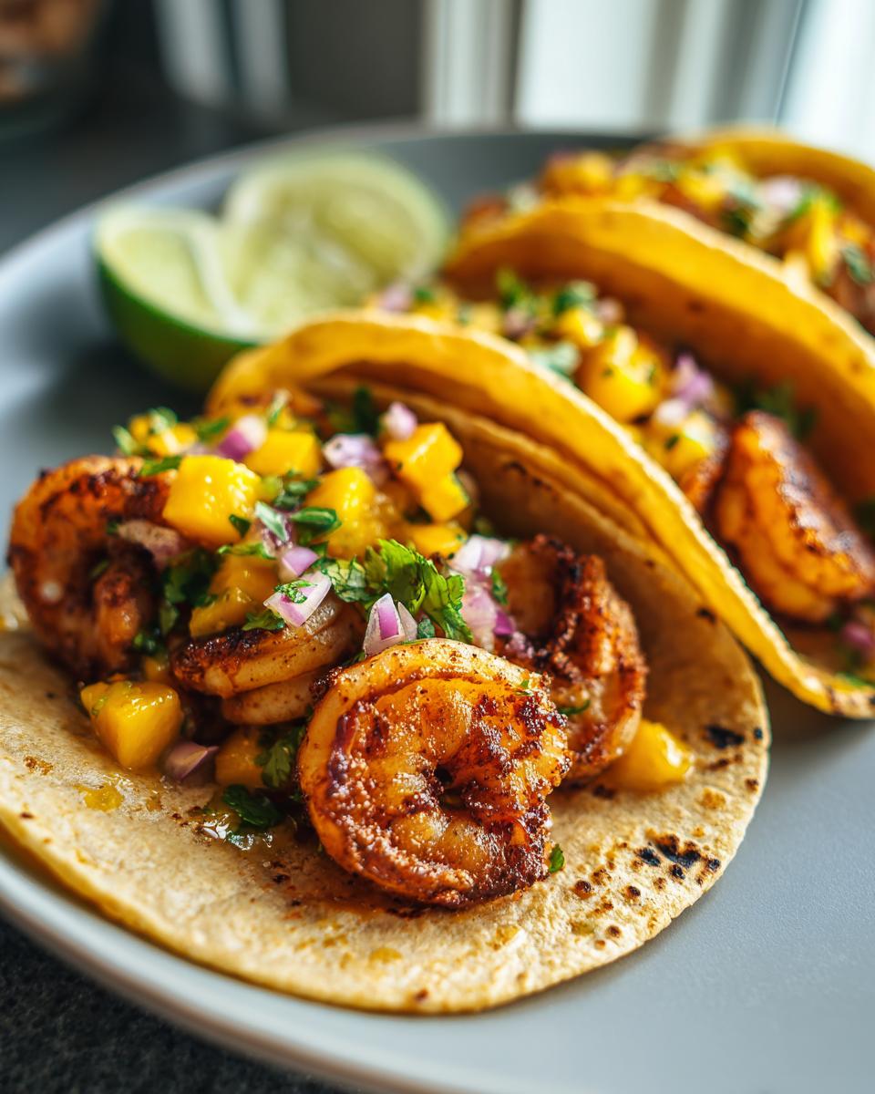 20-Minute Shrimp Tacos with Mango Salsa