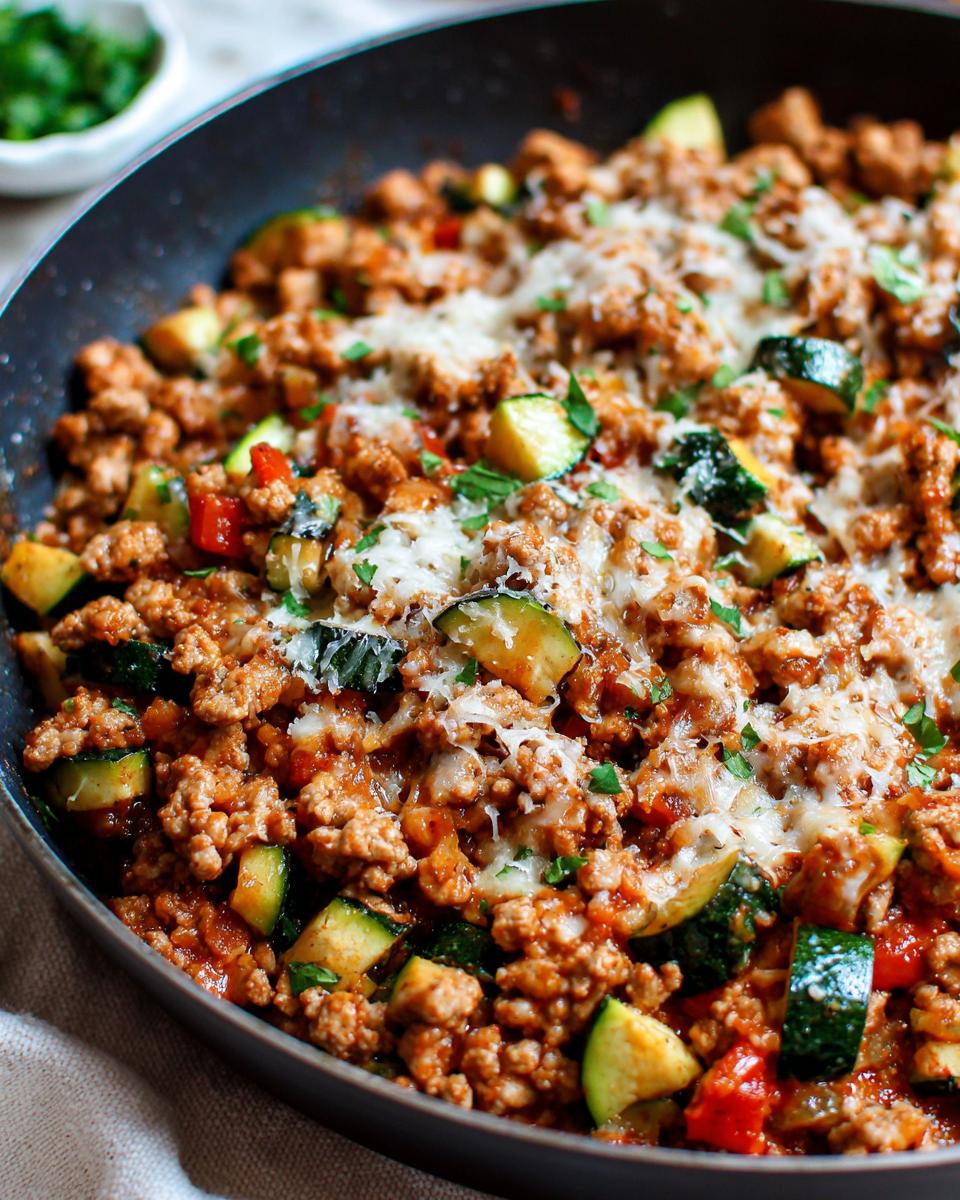 Speedy Turkey Zucchini Skillet: 1 Pan Meal