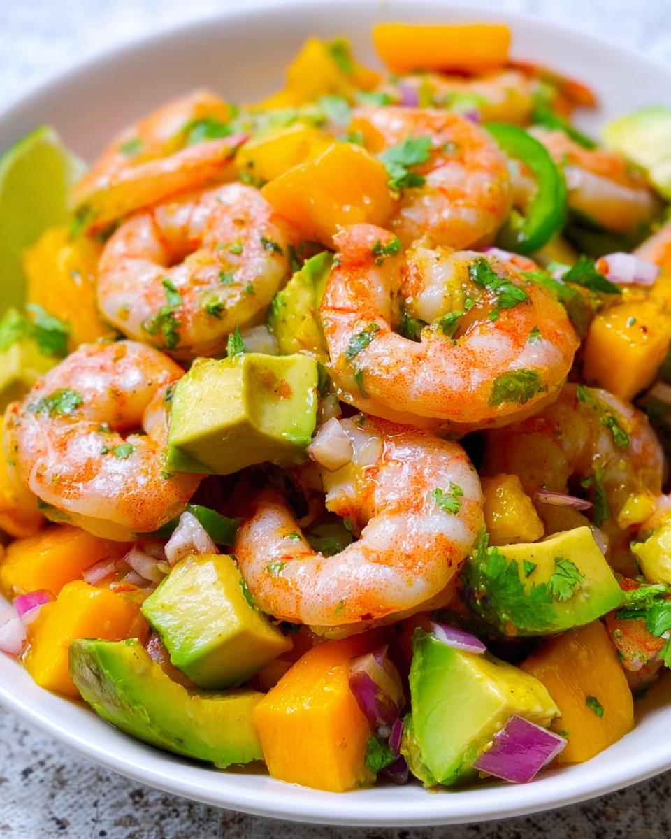 Mango Pineapple Shrimp Salad with Avocado - Featured