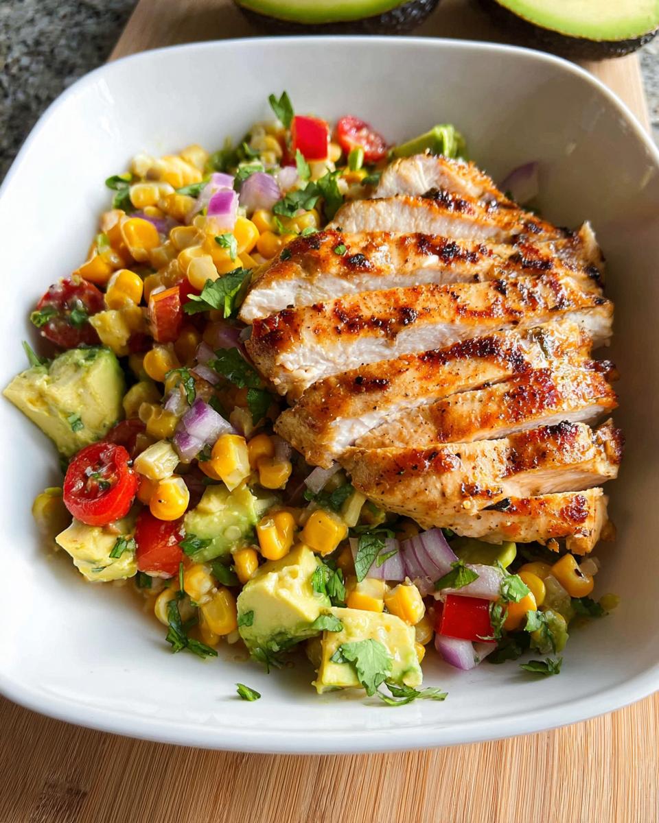 Fresh Avocado Corn Salsa Grilled Chicken Bowl