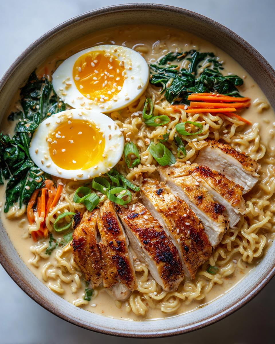 Creamy Garlic Chicken Ramen: 40 Min Comfort