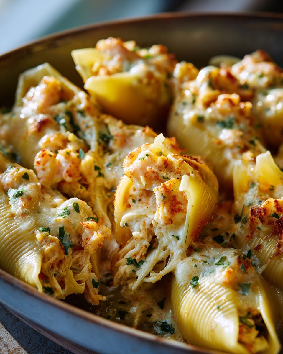 Decadent Creamy Seafood Stuffed Shells Recipe