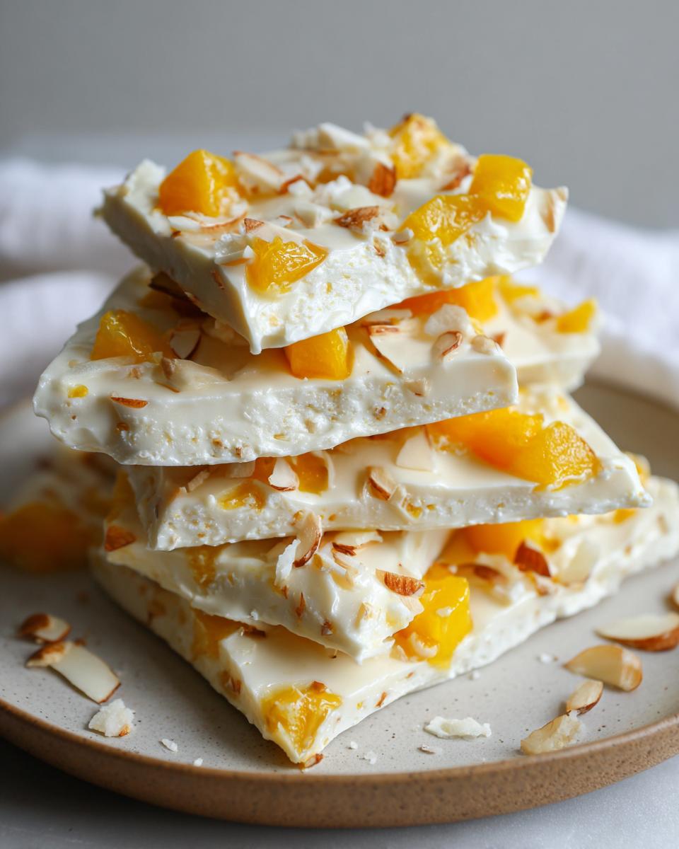 Easy Mango Coconut Frozen Yogurt Bark: 10 Min Prep