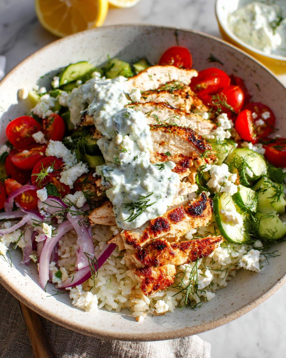 Quick Greek Chicken Bowls with Creamy Tzatziki