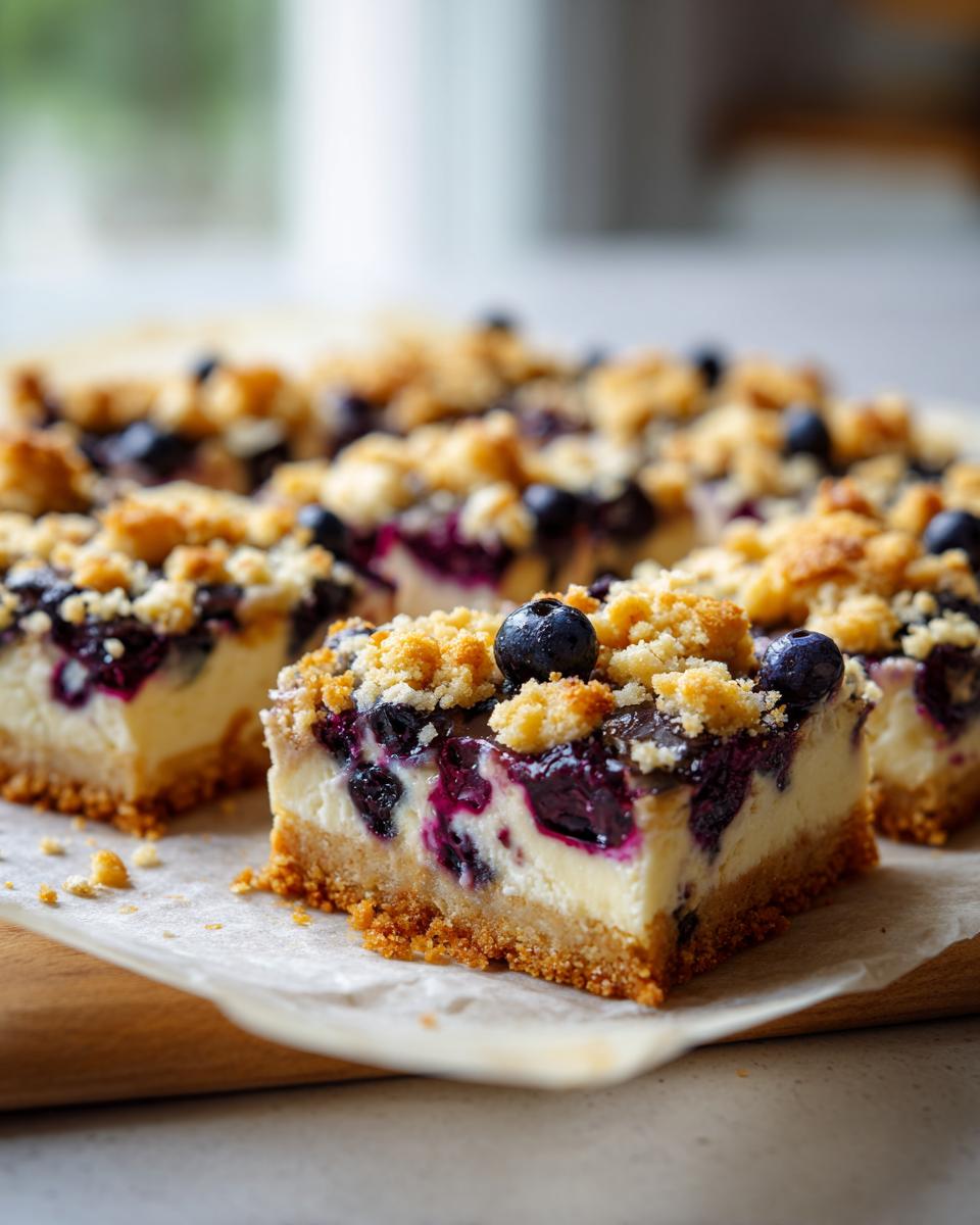 Lemon Blueberry Cheesecake Cookie Bars: 1 Easy Dessert