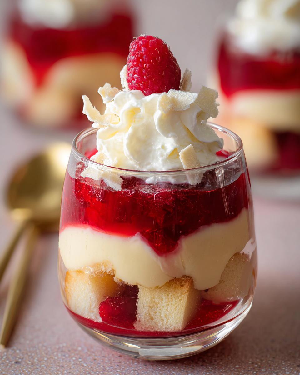 Divine Raspberry White Chocolate Mini Trifles Dessert