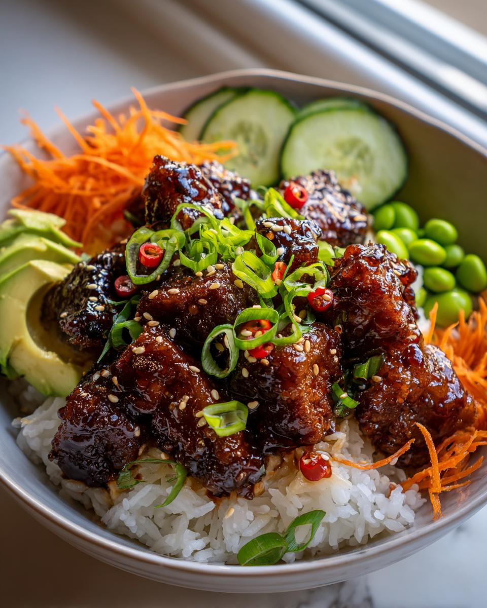 Easy Sticky Chicken Poke Bowls: 35 Min Dinner