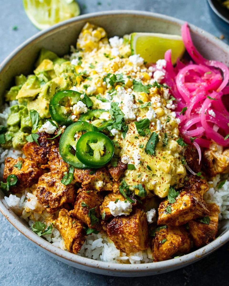 Savory Street Corn Chicken Rice Bowls: 30 Min Meal